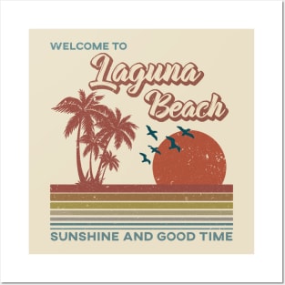 Laguna Beach - Laguna Beach Retro Sunset Posters and Art